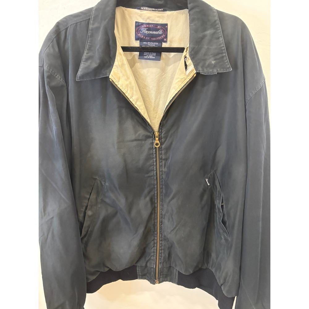 Vintage Faconnable Albert Goldberg Navy Water Resistant Jacket XXL Harrington